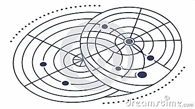 Abstract circular radar pattern, symbolizing technology and scanning vector design Generative AI Vector Illustration