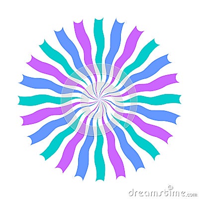Abstract Circular Rotation Wavy Lines Design Element Vector Illustration