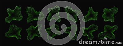 Abstract Circular Sound Wave Shapes. Vector Ripple Line Sounwave Pattern. Radial Audio Voice Effect Vector Illustration