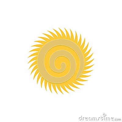 Abstract circular sun tattoo, sharp rays. Stock vector illustration isolated on white background Vector Illustration