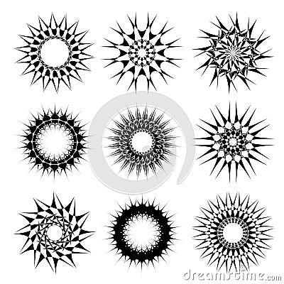 Abstract circular tattoos Vector Illustration