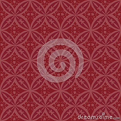 Redish Abstract Circular Tiles Seamless Vector Pattern. Geometric texture. Repeating background Stock Photo