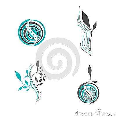 Abstract Ciropractic Design Set Vector Illustration