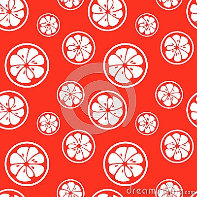 Abstract citrus fruit seamless pattern. Vector Vector Illustration