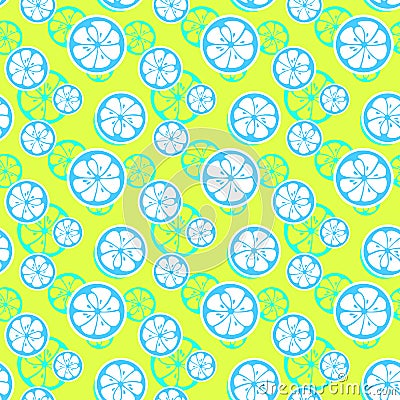 Abstract citrus fruit seamless pattern. Vector Vector Illustration