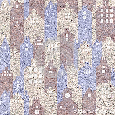 Abstract city buildings - seamless background - paper surface Stock Photo