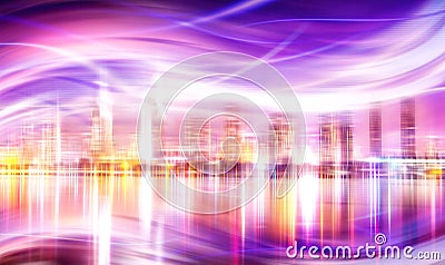 Abstract city lights background Stock Photo