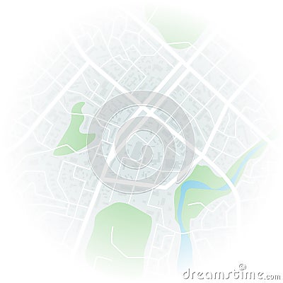 Abstract city map with blurred edge. City residential district scheme. City district plan. Vector illustration Vector Illustration