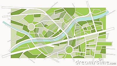 Abstract city map Vector Illustration