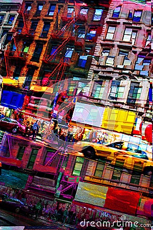 Abstract City Montage Stock Photo