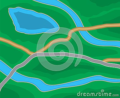 Abstract city suburban map Vector Illustration