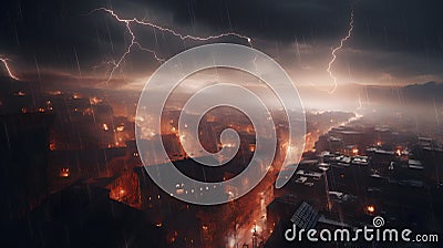 Abstract cityscapes shapes colors patterns dynamic lightn one generative AI Stock Photo