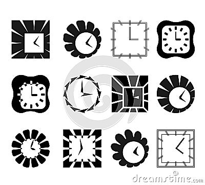 Abstract clock symbols Vector Illustration