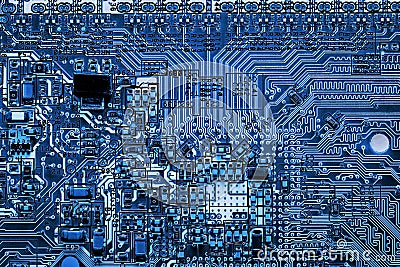 Close up of Circuits Electronic on Mainboard Technology computer background logic board,cpu motherboard,Main board,sys Stock Photo