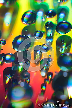 Abstract close-up colorful blob texture background. Drop macro background. Stock Photo