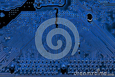 Abstract close up of Electronic Circuits in Technology on Mainboard computer background Stock Photo