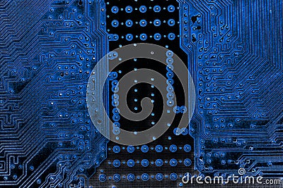 Abstract close up of Electronic Circuits in Technology on Mainboard computer background Stock Photo