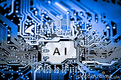 Abstract,close up of Mainboard Electronic computer background. artificial intelligence, ai Stock Photo
