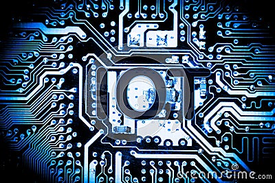 Abstract,close up of Mainboard Electronic computer background. IOT,Internet of Things Stock Photo