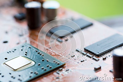 Abstract,close up of Mainboard Electronic computer background. logic board,cpu motherboard,Main board,system board,mobo Stock Photo