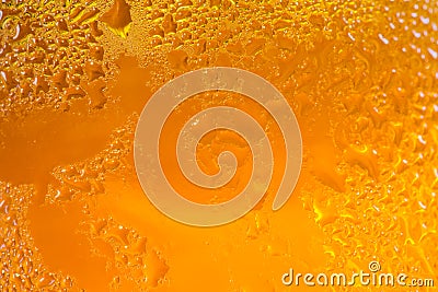 Abstract close up shot of backlit condensation on beer bottle / Stock Photo