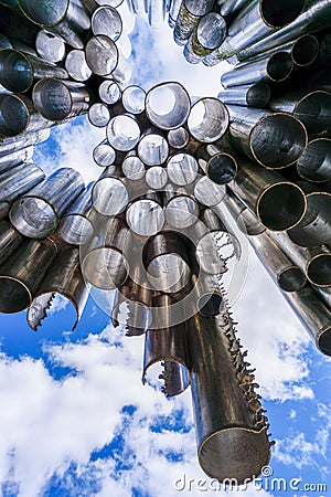 Abstract close up view of the Sibelius Monument in downtown Helsinki Editorial Stock Photo