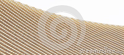 Abstract closeup of architectural geometric structure with repetitive patterns on a white background. 3D Rendering Stock Photo