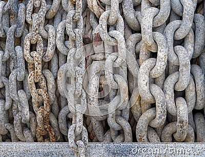 Metal Chains Rusty and Closeup Stock Photo