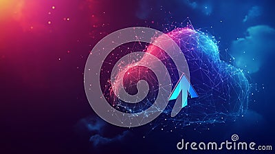 Abstract Cloud Computing Network Digital Upload Data Technology web cyber future modern design Stock Photo