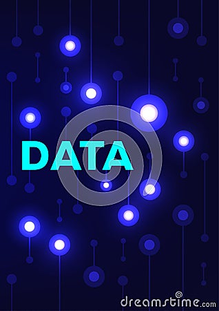 Abstract cloud data communication, digital networkinf technology, internet signal background Vector Illustration