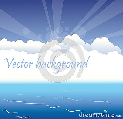 Abstract cloud and sea background Vector Illustration