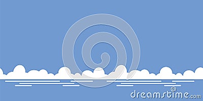 Abstract clouds border repeat stripe blue background design Vector Illustration