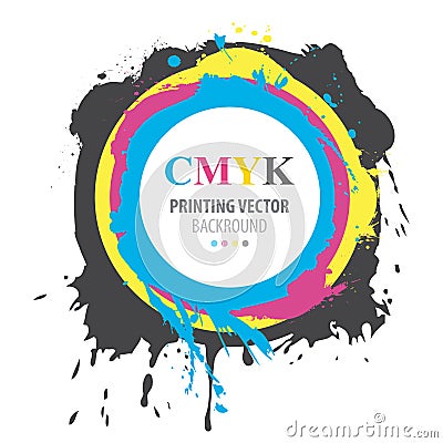 Abstract CMYK paint splash Vector Illustration