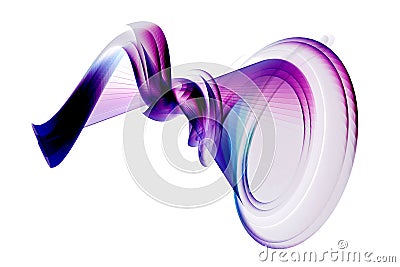 An abstract cochlea shape in purple colors - a 3d image Stock Photo