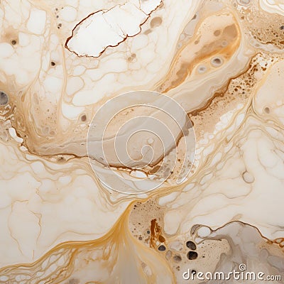 Abstract Coffee Stained Marble: A Blend Of Dark White And Light Amber Stock Photo