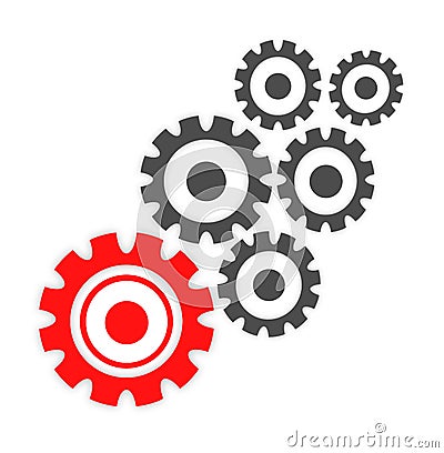 Abstract cogs - gears over white background Stock Photo