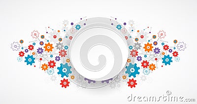 Abstract cogwheel background technology theme for your business. Vector Illustration