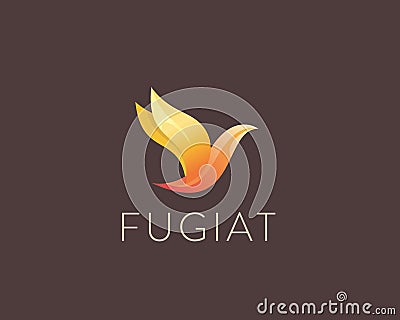 Abstract color bird logo design. Premium dove freedom vector logotype Vector Illustration