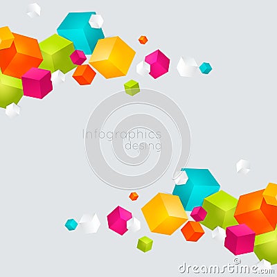 Abstract color cubes Vector Illustration