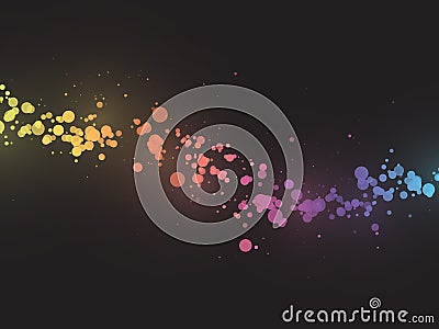 Abstract color dots wave background with bokeh Stock Photo