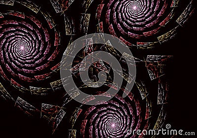 Abstract color dynamic background with lighting effect. Fractal spiral. Fractal art Stock Photo