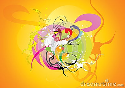 Abstract color elements composition Vector Illustration