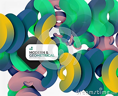 Abstract color geometric round shapes on white Vector Illustration