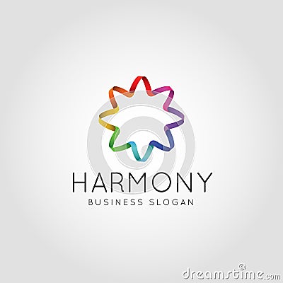 Abstract Color Harmony logo Vector Illustration