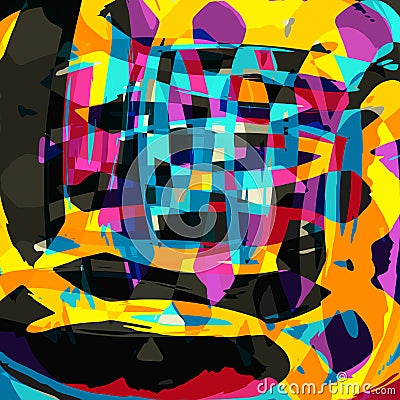 Abstract color pattern in graffiti style Quality illustration for your design Cartoon Illustration