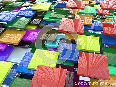 Abstract color plank, 3D rendering illustration for wallpaper or background. Cartoon Illustration