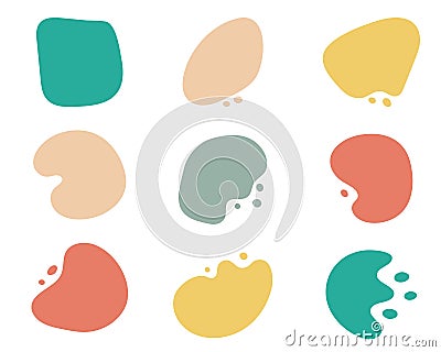 Abstract color shapes set. Vector geometric spots collection. Blobs decoration, simple design elements. Isolated. Vector Vector Illustration
