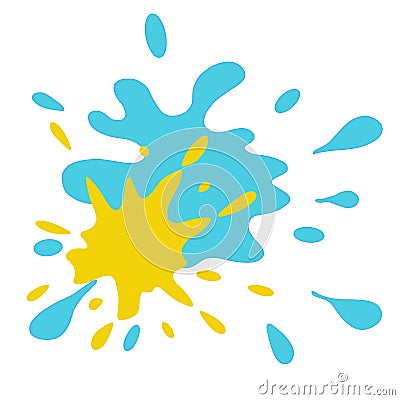 Abstract color spots of liquid, splashes of paint Cartoon Illustration