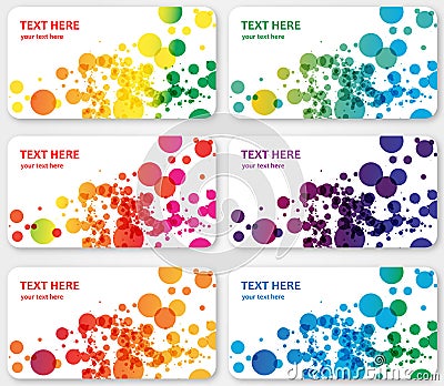 Abstract color spotted banners visit cards Vector Illustration