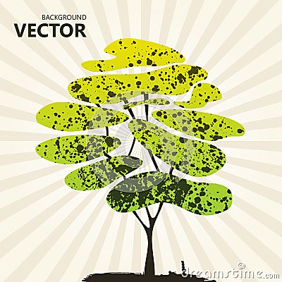 Abstract color tree background green Vector Illustration